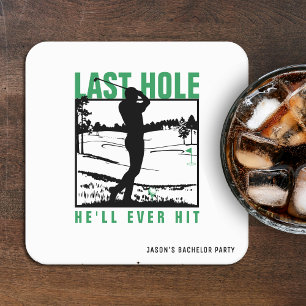 Dessous-de-verre Carré En Papier Golf Bachelor Party Drôle Dernier trou il va jamai