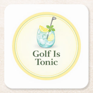 Dessous-de-verre Carré En Papier Golf Is Tonic Golf Drinkware Dessous de Verre