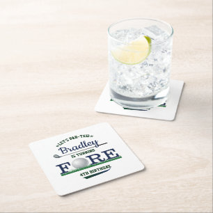 Dessous-de-verre Carré En Papier Golf PAR-TEE 4e anniversaire