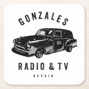 Dessous-de-verre Carré En Papier Gonzales Radio & TV Dessous de verre papier