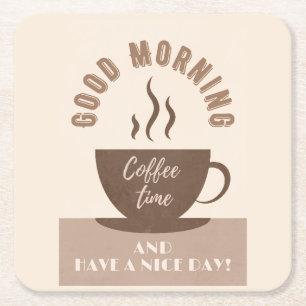 Dessous-de-verre Carré En Papier Good Morning et Bonne inspiration de jour