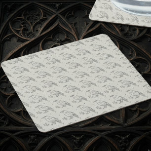 Dessous-de-verre Carré En Papier Gothique Académique Sombre Corbeau Slate Humeur