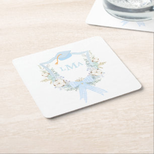 Dessous-de-verre Carré En Papier Graduation En vichy Monogramme du sud de Preppy
