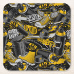 Dessous-de-verre Carré En Papier Graffiti urbain Motif de rue<br><div class="desc">Décor maison de style graffiti Les motifs peuvent ajouter une touche de style urbain et de personnalité à votre maison. Découvrez ce produit avec un motif de graffiti.</div>