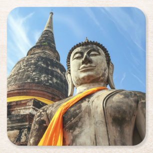Dessous-de-verre Carré En Papier Grand Bouddha à Ayutthaya, Thaïlande