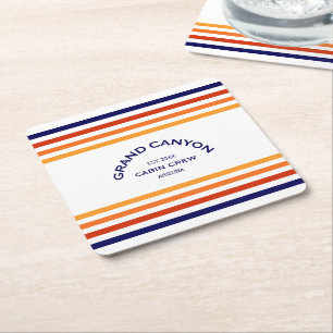 Dessous-de-verre Carré En Papier Grand Canyon Cabine Club Custom Crest Park Stripe