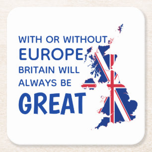 DESSOUS-DE-VERRE CARRÉ EN PAPIER GRANDE BRETAGNE BREXIT EUROPE