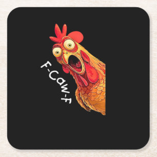 Dessous-de-verre Carré En Papier Graphique Classique Vintage F-Caw-F-Poulet