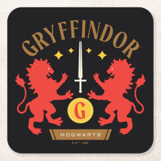 Dessous-de-verre Carré En Papier GRAYFFINDOR™ Maison double Lion épée graphique