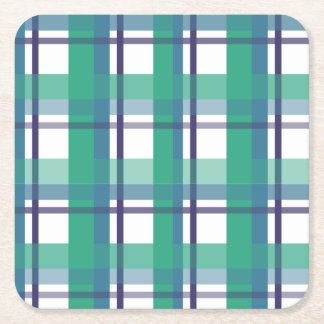 Dessous-de-verre Carré En Papier Green And Purple Tartan Pattern