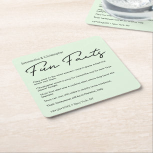Dessous-de-verre Carré En Papier Green Custom Multiple fun list Mariage