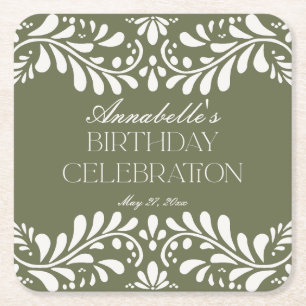 Dessous-de-verre Carré En Papier Green Talavera Carrelage Espagne Fête d'anniversai