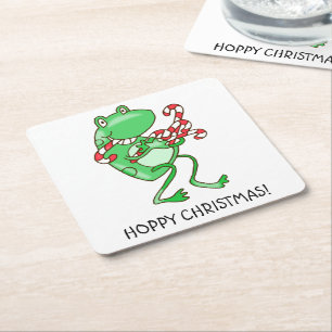 Dessous-de-verre Carré En Papier Grenouille rousse Noël — Grenouille, Sucre de cann