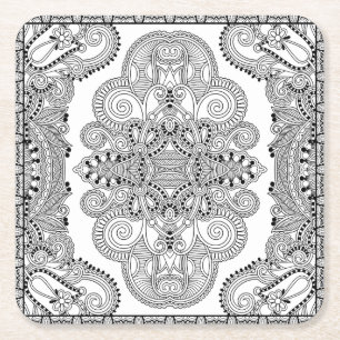 Dessous-de-verre Carré En Papier Griffonnage unique