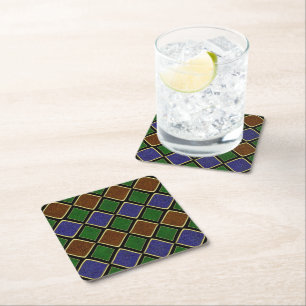 Dessous-de-verre Carré En Papier Grille Diamant Arlequin : Harmonie Texturée