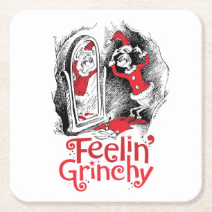 Dessous-de-verre Carré En Papier Grille   Sentiment Grinchy