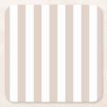 Dessous-de-verre Carré En Papier Grilles Verticales Bbeige Et Blanc Gratté<br><div class="desc">Grilles verticales - motif rayé beige et blanc.</div>
