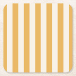 Dessous-de-verre Carré En Papier Grilles Verticales Moutarde Jaune Et Blanc Gratté<br><div class="desc">Bandes verticales - moutarde jaune et crème blanc rayé motif.</div>
