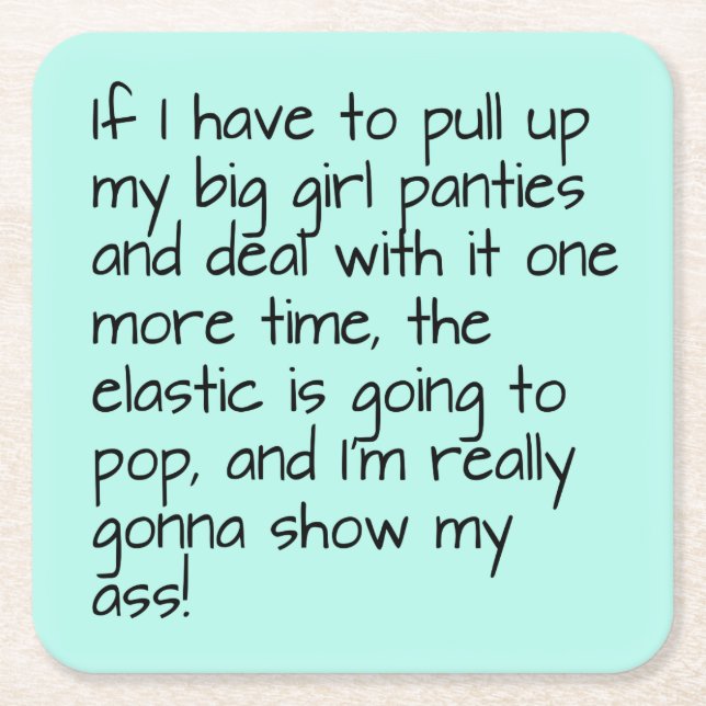 Dessous-de-verre Carré En Papier Grosses culottes de filles turquoise (Devant)