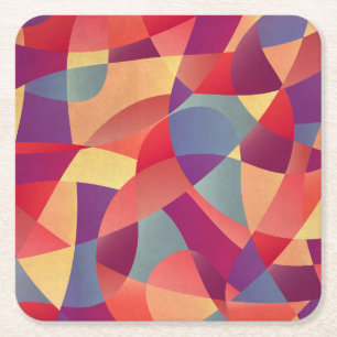 Dessous-de-verre Carré En Papier Grunge coloré : Arrière - plan des triangles géomé
