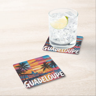 Dessous-De-Verre Carré En Papier Guadeloupe Sunset