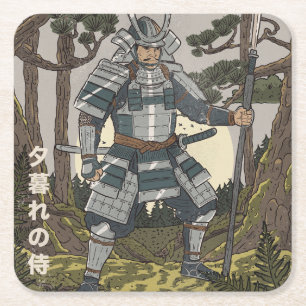 Dessous-de-verre Carré En Papier Guerrier samouraï