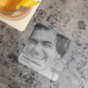 Dessous-de-verre Carré En Papier Guirlande de ballons Sixty   Photo fête d'annivers