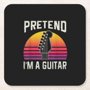 Dessous-de-verre Carré En Papier Guitariste Prétendre Que Je Suis Un Anniversaire G