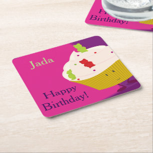 Dessous-de-verre Carré En Papier Gummy Bear Cupcake  Dessous de verre