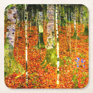 Dessous-de-verre Carré En Papier Gustav Klimt Birch Trees