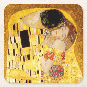 Dessous-de-verre Carré En Papier Gustav Klimt La Peinture Classique Du Kiss