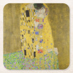 Dessous-de-verre Carré En Papier Gustav Klimt - Le baiser<br><div class="desc">The Kiss / Der Kuss - Gustav Klimt en 1907-1908</div>