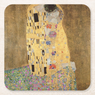 Dessous-de-verre Carré En Papier Gustav Klimt   The Kiss, 1907-08