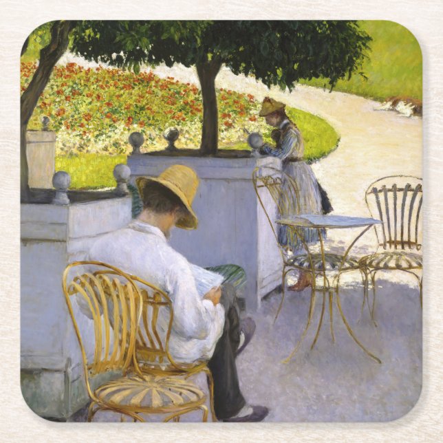 Dessous-de-verre Carré En Papier Gustave Caillebotte - Les Orangers (Devant)