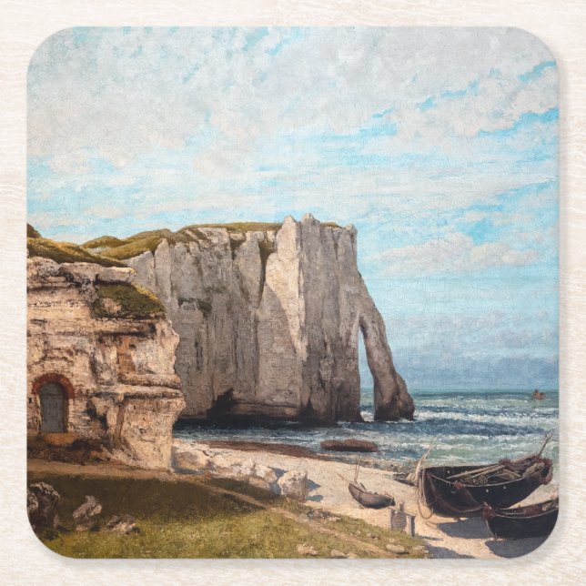 Dessous-de-verre Carré En Papier Gustave Courbet - Falaises à Etretat après la temp (Devant)