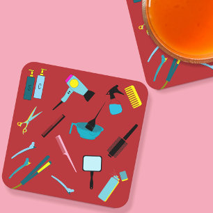 Dessous-de-verre Carré En Papier Hairstyliste coloré moderne Outils Kit Dessous de 