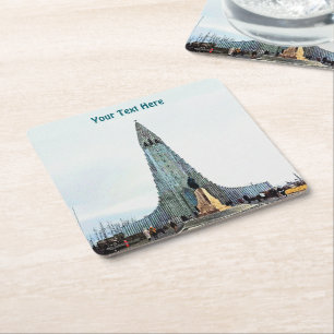 Dessous-de-verre Carré En Papier Hallgrímskirkja, Reykjavik