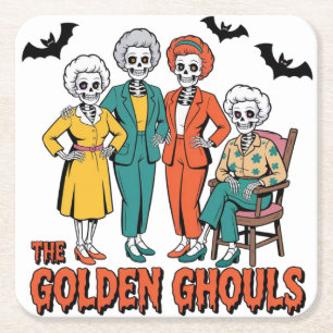 Dessous-de-verre Carré En Papier Halloween des filles des Gouls d'or