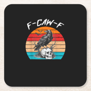 Dessous-de-verre Carré En Papier Halloween F-Caw-F Oiseau F-Caw-F Corbeau Femmes Ho