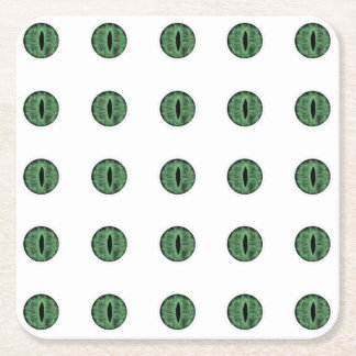 Dessous-de-verre Carré En Papier Halloween Green Polka Dot Eyes