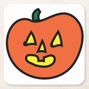 Dessous-de-verre Carré En Papier Halloween Jack-o-lanterne