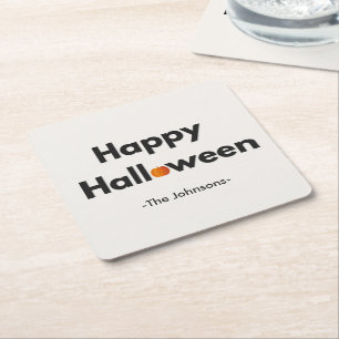 Dessous-de-verre Carré En Papier Halloween minimaliste moderne - Personnalisé