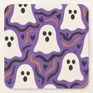 Dessous-de-verre Carré En Papier Halloween Motif fantôme
