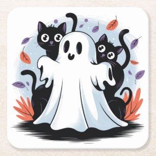 Dessous-de-verre Carré En Papier Halloween Night Prowl