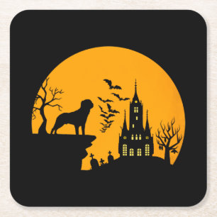 Dessous-de-verre Carré En Papier Halloween Rottweiler