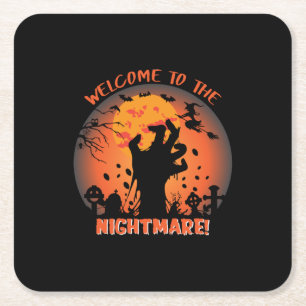 Dessous-de-verre Carré En Papier Halloween Welcome
