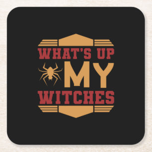 Dessous-de-verre Carré En Papier Halloween What up My Witches