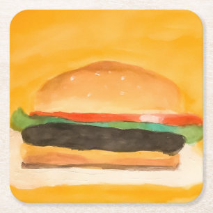 Dessous-de-verre Carré En Papier Hamburger
