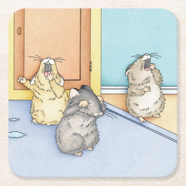 Dessous-de-verre Carré En Papier Hamsters endormis (Devant)