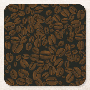 Dessous-de-verre Carré En Papier Haricots de café torréfiés